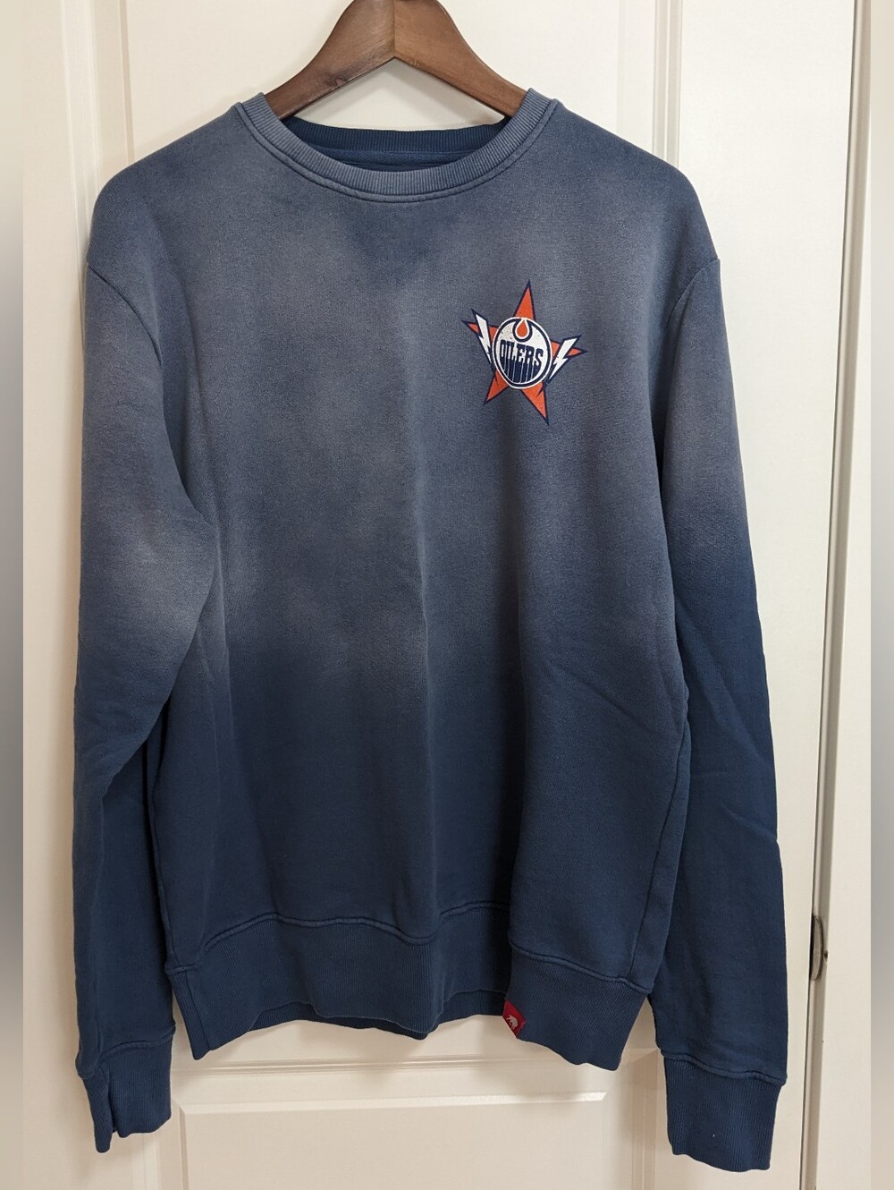 Official Edmonton Oilers Gradient Navy Unisex Crewneck Sweatshirt